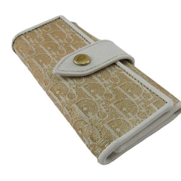 DIOR Key Case Trotter Beige White Canvas x Leather Authentic USED - Picture 4 of 10
